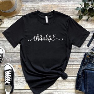 Thankful Printed Comfortable Cotton T-Shirt - Trendy Fashionable Soft Stuff Clothing - Stylish Graphic Round Neck Summer Washable Shirts