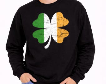 St Patricks Shamrock-luvtröja, irländsk flaggluvtröja, lyckoklöverluvtröja, irländsk stolthet, vintage-Irland-luvtröja, St Paddy-luvtröja, unisextröja