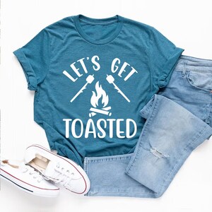 Let&#39;s Get To Asted Printed Washable T-Shirt - Fashionable Graphic Casual Soft Tee - Round Neck Summer Custom Tees - Stylish Cotton T-Shirts