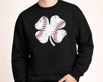 Baseball Shamrock Shirt, St Patricks Day Baseball Shirt, Lucky Softball Shirt, Mom Shirt, Shamrock Tee, St Paddy Sports Shirt, Unisex Crew