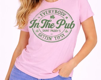Rolig St Patricks Pub-hoodie, Everybody In The Pub Saint Paddys-hoodie, Vintage Shamrock-hoodie, St Paddy-fest, unisex hoodie