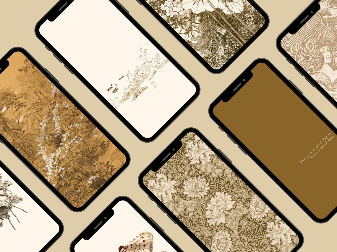 Phone Background Vintage Phone Wallpaper Bundle Phone Home - Etsy