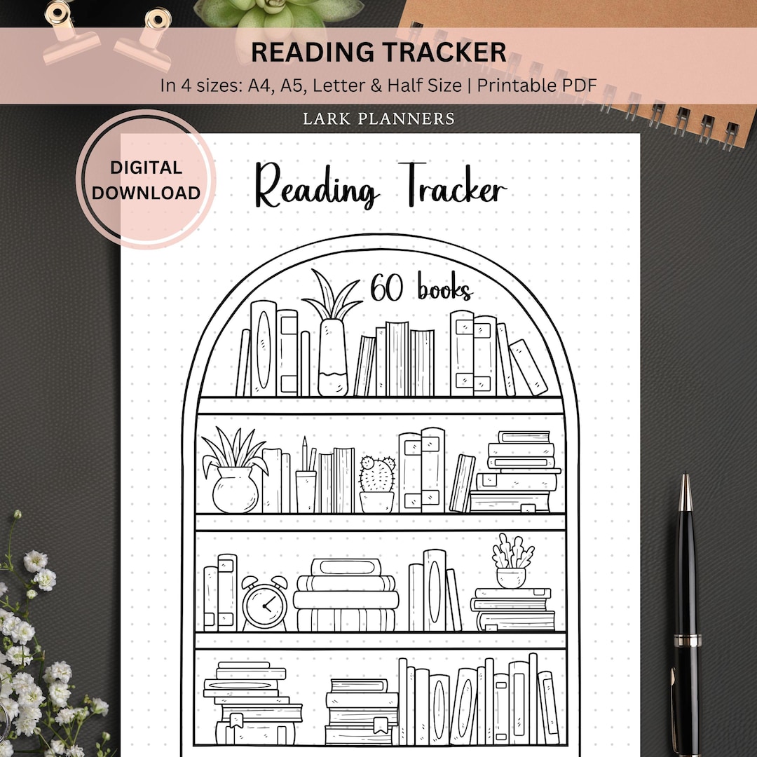 Bullet Journal Reading Tracker Printable, Reading Journal Page, Book ...