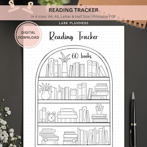 Bullet Journal Reading Tracker Printable, Reading Journal Page, Book Tracker, Printable Reading Journal Page, Reading Tracker, Reading Log