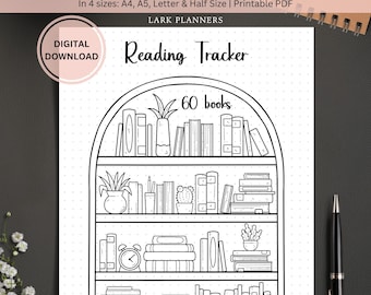 Seguimiento de lectura de Bullet Journal imprimible, página de diario de lectura, seguimiento de libros, página de diario de lectura imprimible, seguimiento de lectura, registro de lectura