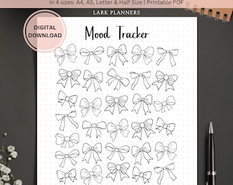 Łuki Mood Tracker Uczucia Tracker, Wydrukowalna Strona Dziennika Szablon Dziennika, Strona Planera Codzienny Nastrój Tracker, Śledzenie Nawyków Emocje Tracker