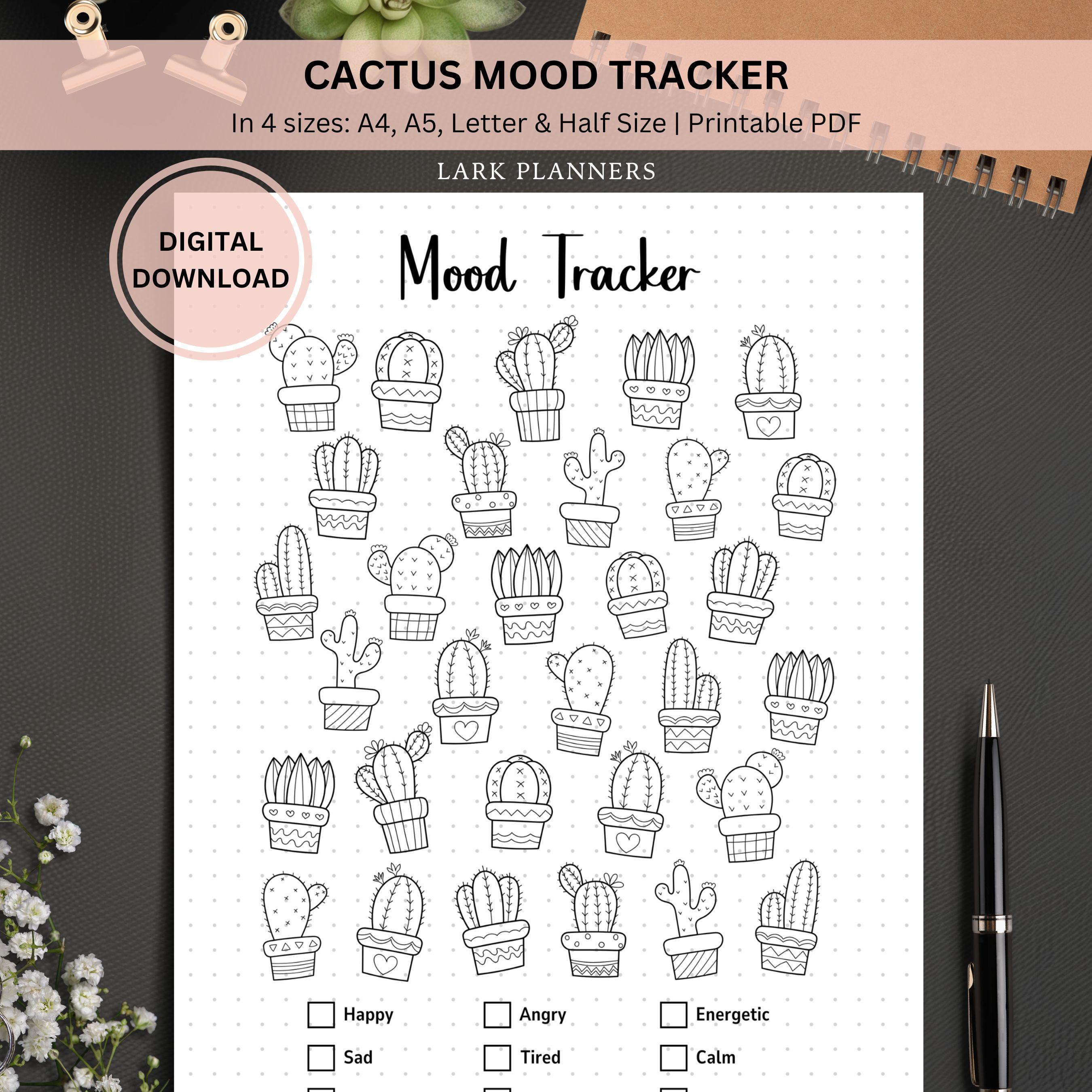 Cactus Mood Tracker, Bullet Journal, Emotion Tracker, Botanical Summer Mood  Tracker, A5 Planner Inserts, Printable Coloring Mood Tracker - Etsy