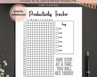 Productivity Tracker Printable Journal Page, Goal Tracker, Productivity Planner Journal Page, Motivational ADHD Planner Page, Habit Tracker