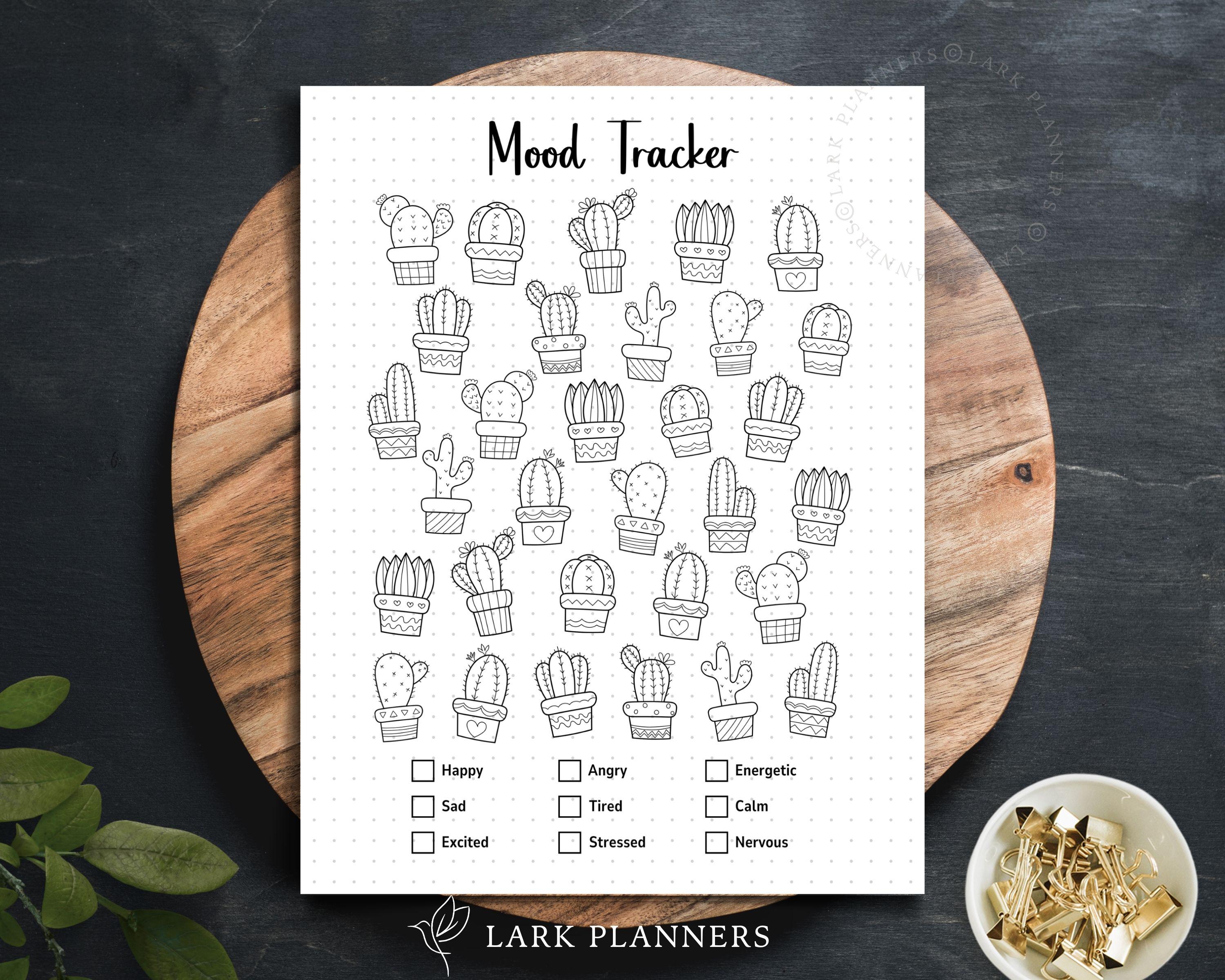 Cactus Mood Tracker, Bullet Journal, Emotion Tracker, Botanical Summer Mood  Tracker, A5 Planner Inserts, Printable Coloring Mood Tracker - Etsy