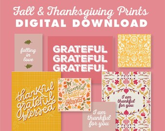 DIGITAL Thanksgiving Printable signs Set | Print your own Decor | Thanksgiving Decor | Fall Decor | Autumn | Fall Decorations