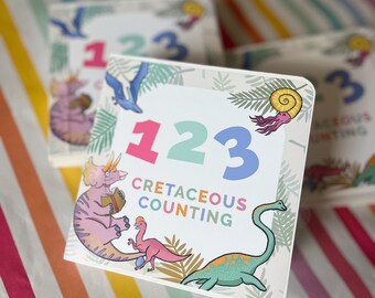 Personalized Dinosaur Counting Board Book | Children's Cretaceous Book