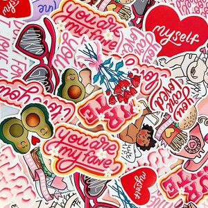 VALENTINES DAY Stickers | Love Stickers | Water Bottle Stickers | Fun Stickers | Cute | Cupid | I love you Stickers