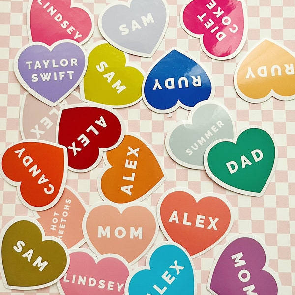 Custom Sweetheart Sticker | Custom Name | Personalized Name Stickers | Heart Stickers | Mother's Day Gift