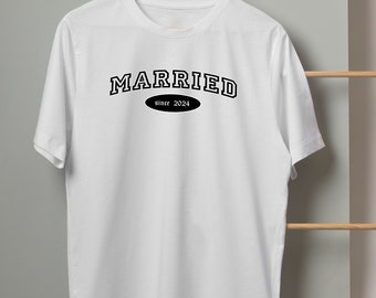 Personalized Married T-Shirt | Customized Date Shirt | Custom Date Tee | Anniversary Gift  | Marriage Year Tee | Couple Shirt
