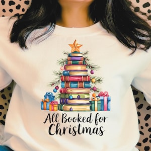 All Booked For Christmas Tree Png, Christmas Books Png, Book Lovers Png, Christmas Teacher Png, Librarian Gift Png, Gift For Teachers