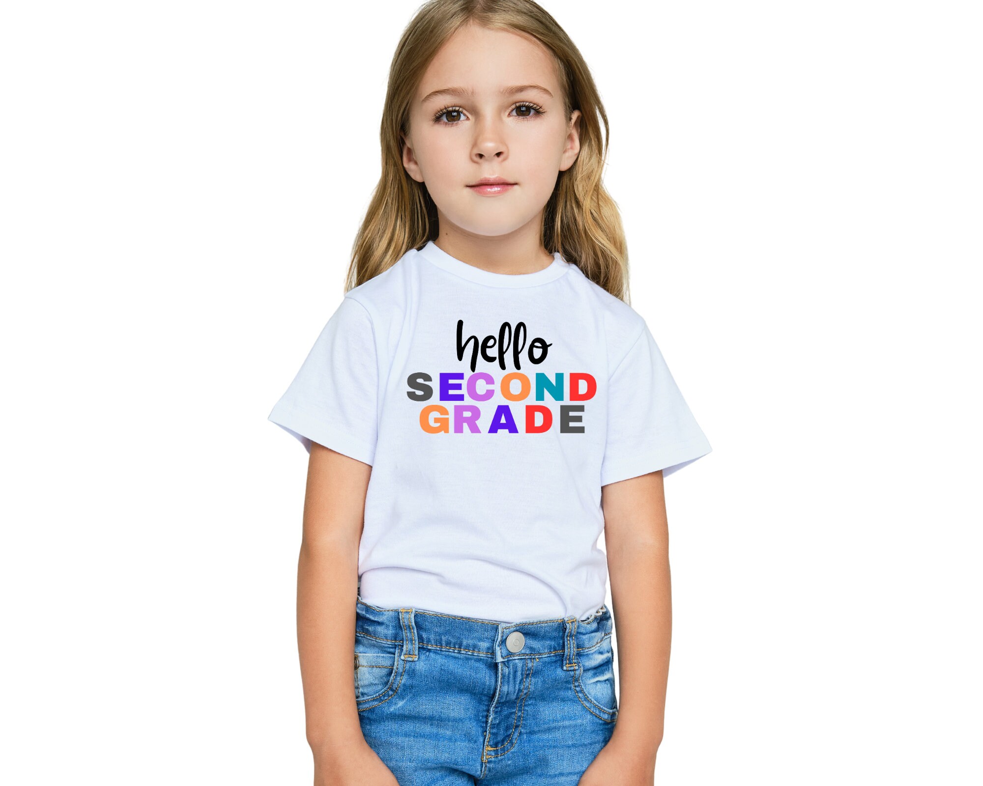 Hello Second Grade Svg, 2nd Grade Svg, Kid’s Shirt Svg,hand Lettered ...