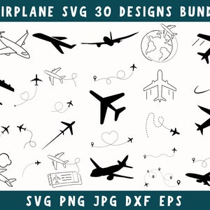 Airplane Svg, Airplane Png, Airplane Clipart, Airplane Cut File, Airplane Silhouette, Airplane Svg Bundle, Airplane Vector, Airplane Dxf