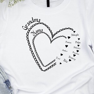 Custom Heart Grandkid Name Svg, Personalized Mama Grandma Mothers Svg, Mom Kid Name Mama Heart Png, Mother Svg, Grammy, Mimi Svg, SVG PNG