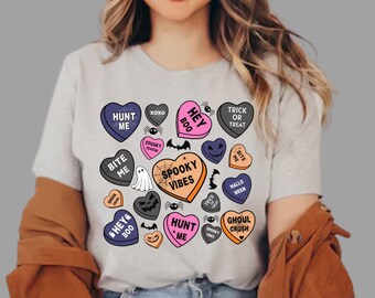 Halloween Shirt Png, Candy Hearts Halloween Png, Retro Halloween Png, Halloween Png, Halloween Shirt Design, Instant Download