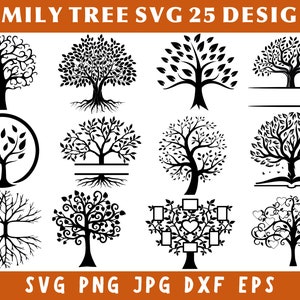 Family Tree Svg Bundle, Tree Of Life Svg, Family Tree Png, Family Tree Clipart, Family Gathering Svg, Family Svg Bundle, Cricut Cut Files