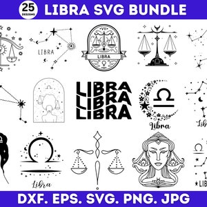 25 + Libra Svg Bundle, Libra Png, Libra Cut File, Libra Sign Svg, Libra Girl Svg, Libra Zodiac Sign, Instant Download, Svg Files For Cricut