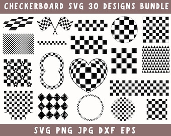 Damier Svg, Png damier, damier Svg Bundle, drapeau à damier Svg, motif damier, Silhouette, fichiers coupés Svg