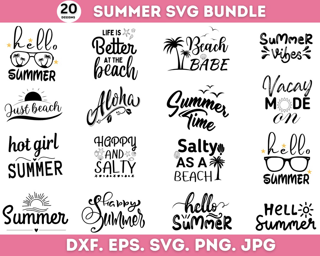 Summer Bundle Svg, Beach Svg, Summertime Svg, Funny Beach Quotes Svg ...