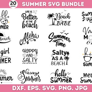 Summer Bundle Svg, Beach Svg, Summertime Svg, Funny Beach Quotes Svg ...