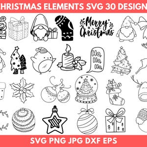 Christmas Svg Bundle Cricut, Christmas Clipart, Christmas Svg Files For Cricut, Christmas Svg Cut Files, Instant Download, Silhouette