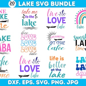 Lake Svg Png Bundle, Lake Quotes Svg, Lake Life Svg, Lake Life Png, Lake Shirt Design, Camping Svg, Instant Download, Silhouette / Vector