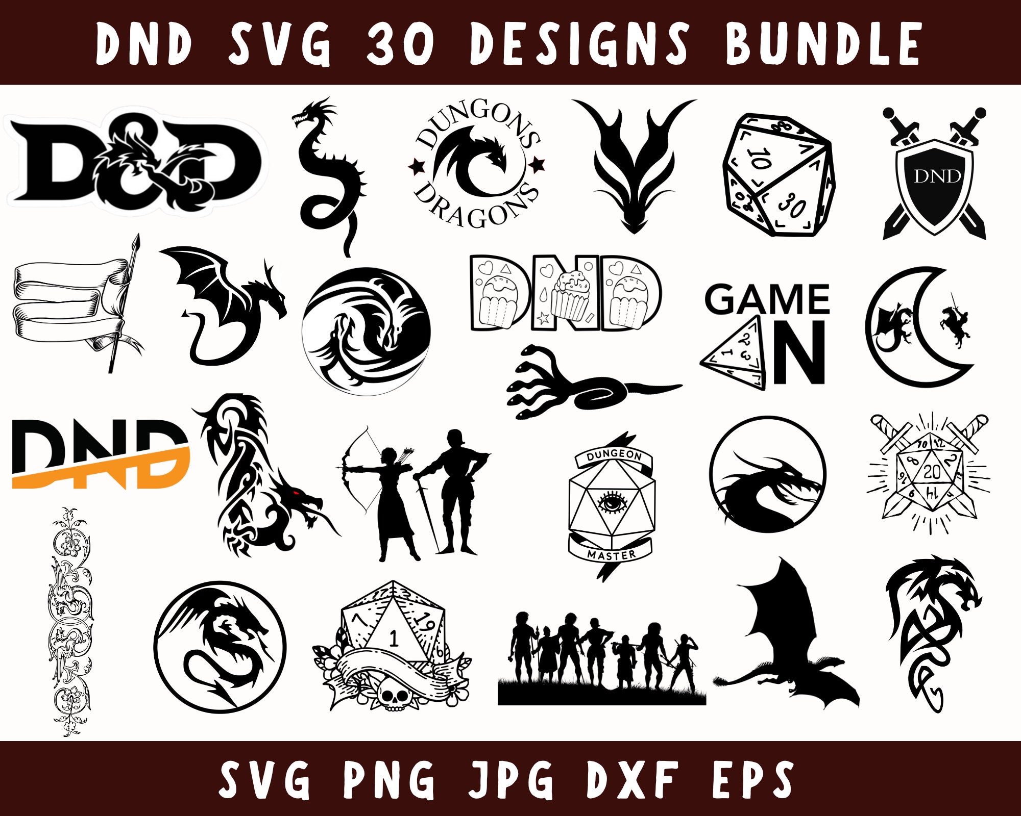 Dnd Svg Dnd Png Dragon Svg Dnd Clipart Dnd Stickers - Etsy UK