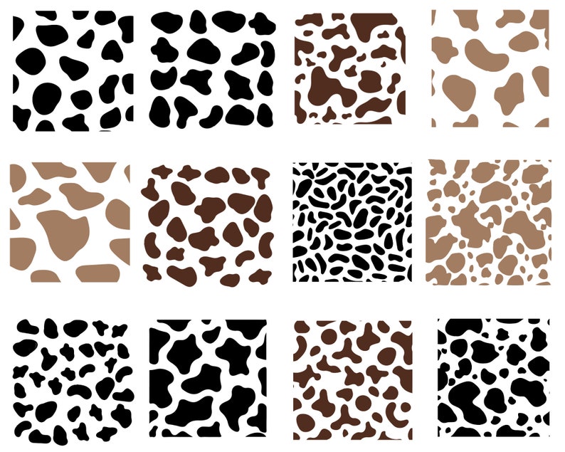 Cow Print Pattern Corner 24 Cow Print Svg Bundle, Cow Print Pattern, Svg Files for Cricut, Cow ...