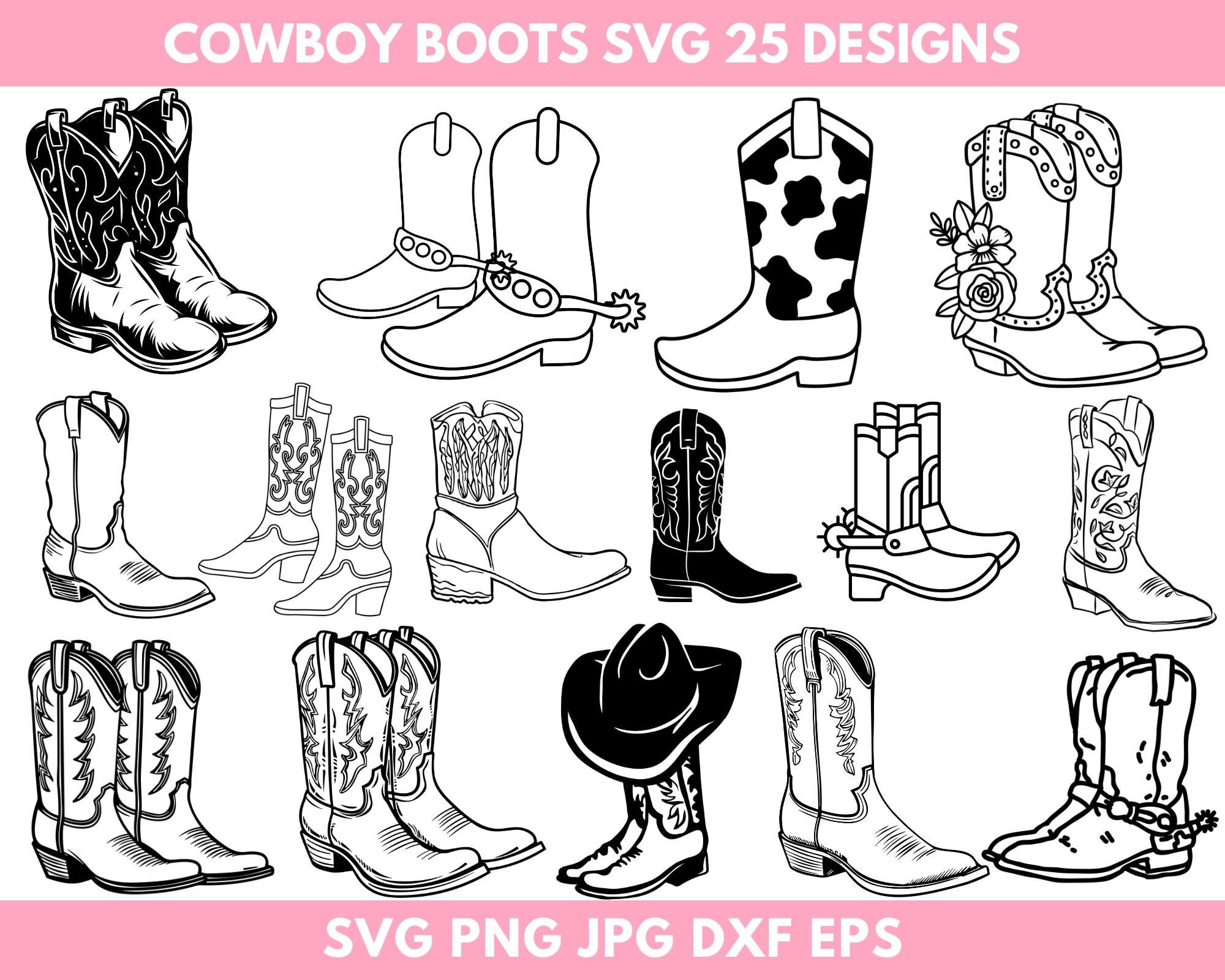 Cowgirl Boots Outline Svg
