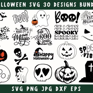 Halloween-Svg-Bundle, Halloween-Clipart, Halloween-Svg, glückliches Halloween-Svg, Geist-Svg, Halloween-Png, Kürbis-Svg-Dateien für Cricut