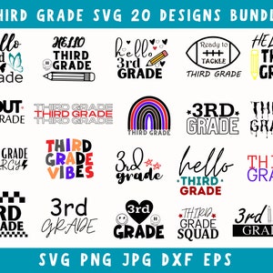 3rd Grade Svg, Third Grade Png, 3rd Grade Clipart, 3rd Grade, Third Grade Svg, 3rd Grade Svg Bundle, Svg For Cricut, Silhouette Designs