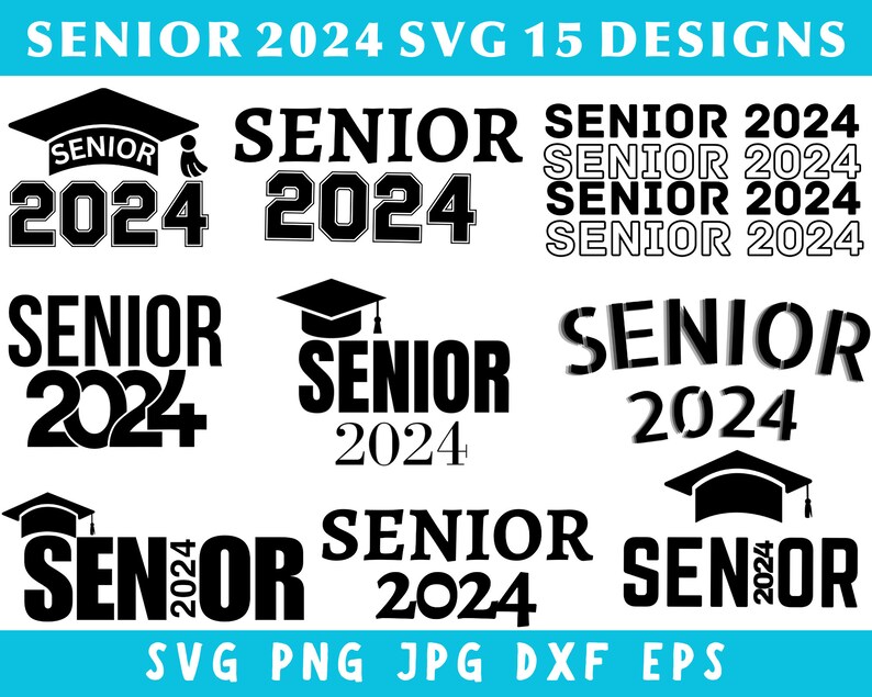 Senior 2024 Svg Bundle Senior 2024 Png Cut Files for Cricut Etsy