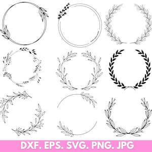 15 Wreath Svg Png Bundle, Floral Wreath Bundle, Laurel Wreath Bundle ...