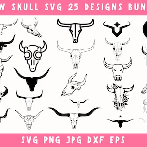 25 + Digital Download Cow Skull Svg Png Designs, Skull Svg, Cow Clipart, Cow Skull, Cow Skull Png, Long Horn Svg, Bull Skull Svg, Silhouette