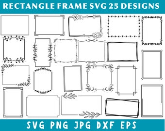 Rectangle Frame Svg Bundle, Rectangle Frame Png, RectangleClipart, Square Svg Png, Frames Svg Bundle, Geometric Svg Files, Silhouette