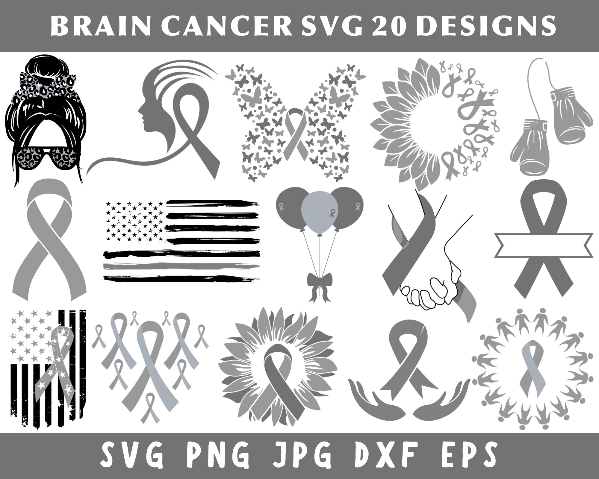 Brain Cancer Ribion Brain Cancer Svg, Cancer Ribbon Svg, Brain Cancer,cancer Awareness Svg ...