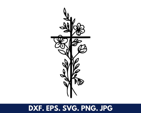 Black Floral Cross Black Floral Cross