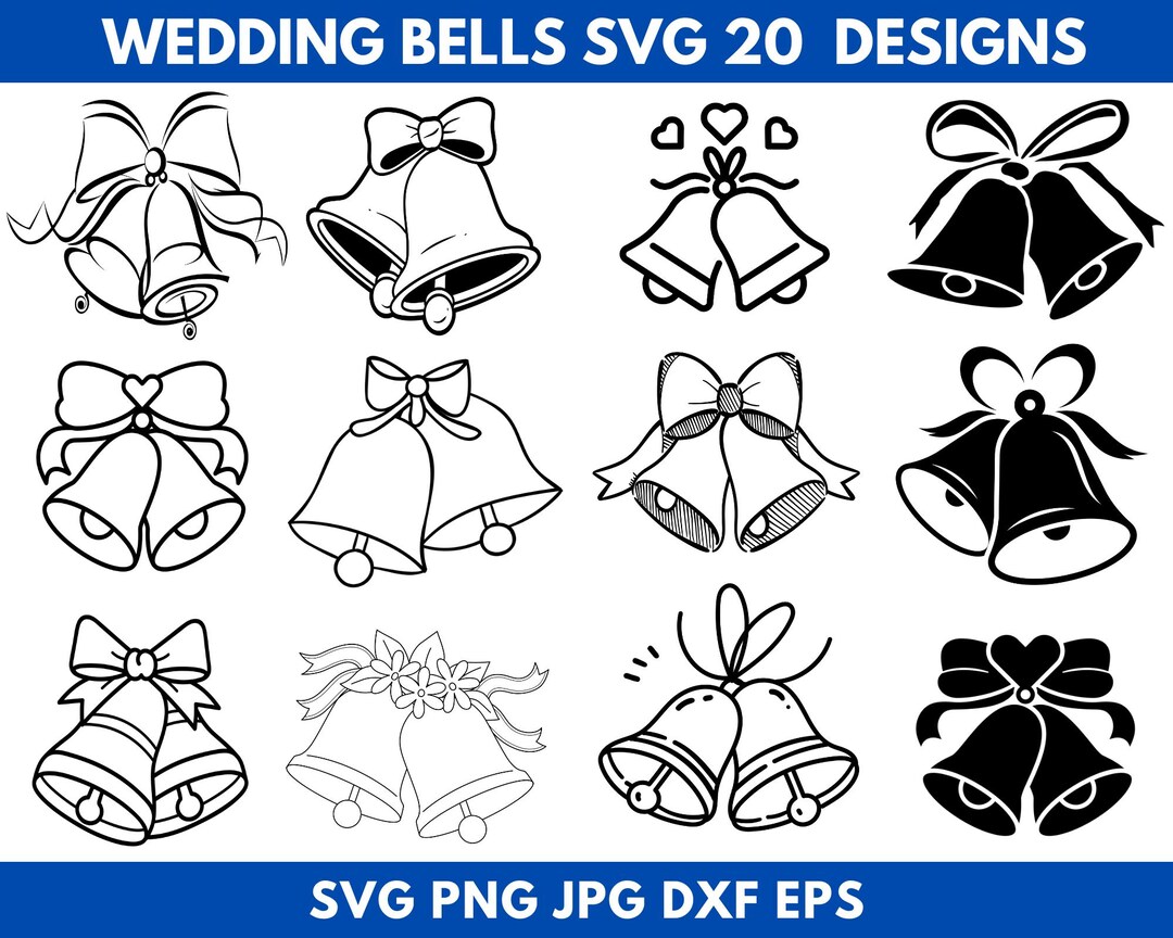 Black And White Illustration Of Wedding Bells Stock Illustration - Download  Image Now - Wedding, Bell, Clip Art - iStock, image size:1080x864