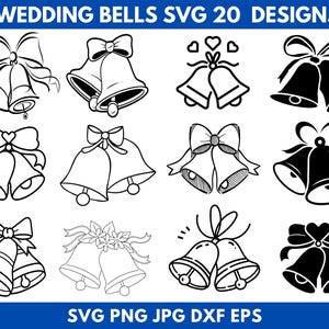 Wedding Bells Svg Bundle, Ring Bell Svg, Wedding Bells Png, Wedding Bells Clipart, Jingle Bells Svg, Bells Cut Files, Instant Download