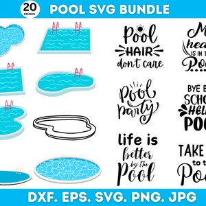 Pool-Svg-Png-Bundle, Pool-Sprüche svg, Schwimmbad-Silhouette, Schwimmbad-Dxf, Schwimmbad-Pg, svg für Hemden, Instant Digital