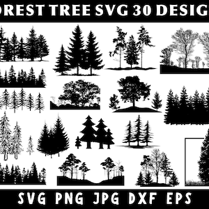 Forest Tree Svg Bundle, Tree Svg, Nature Svg, Forest Svg, Commercial Use Svg, Tree Silhouette Svg, Svg Files For Cricut, Forest Clipart