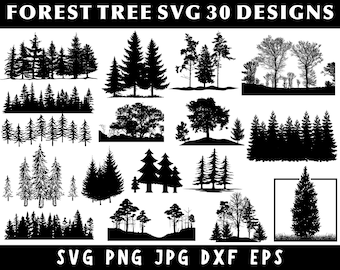 Forest Tree Svg Bundle, Tree Svg, Nature Svg, Forest Svg, Commercial Use Svg, Tree Silhouette Svg, Svg Files For Cricut, Forest Clipart