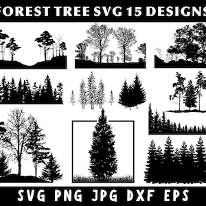 Tree Svg Bundle, Pine Tree Svg, Nature Svg, Forest Svg, Forest Tree Svg, Commercial Use Svg, Tree Silhouette Svg, Svg Files For Cricut