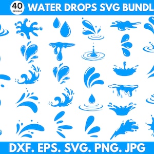 Water Drops Svg Bundle, Water Drops Png, Rain Drops Svg, Rain Svg, Water Clipart, Water Droplet Cricut, Water Drop Vector, Instant Download