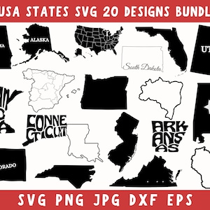 Usa States Svg Bundle, States Svg Png, 4th Of July Svg, Usa Flag Svg, State Outline Svg, American Flag Svg, St Patricks Day Svg, Svg Files