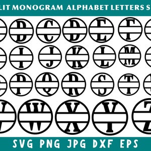 Split Monogram Svg, Monogram Alphabet Png, Monogram Svg Bundle, Split Monogram Frame, Split Monogram, Alphabet Svg, Svg Files For Cricut